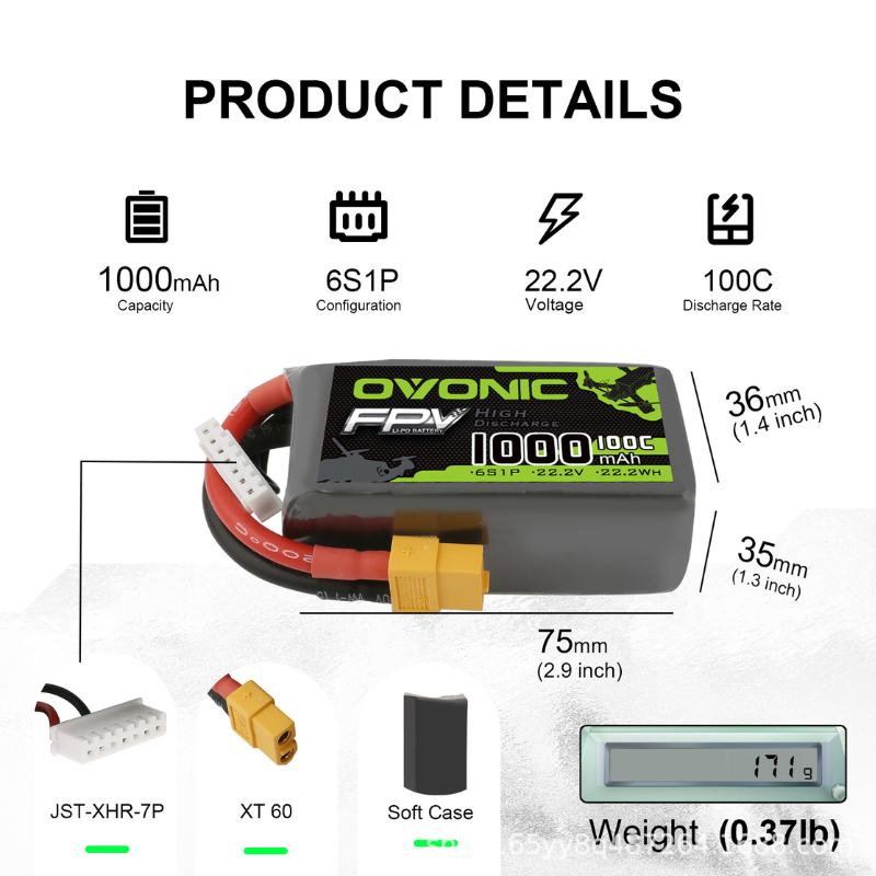 2 szt. OVONIC 1000mAh 100C 22. – Drone Zll Rc recenzja i cena